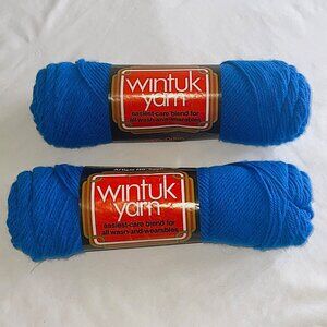 2 Vintage Skeins WINTUCK Yarn 100% Orlon  4.5 Gauge Skipper Blue,4 ply 4 oz.